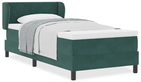 Boxspring Ágy Matrac Kiadás Zöld 90x190 cm Bársony