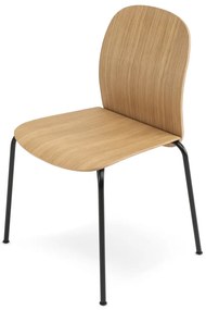 Natúr színű rakásolható étkezőszék szett 2 db-os tölgyfa dekorral Book – Gazzda