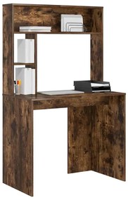 Asztal polcokkal Füstölt tölgy 91 x 50 x 149 cm Faanyag