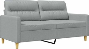 vidaXL kétszemélyes világosszürke szövetkanapé 140 cm