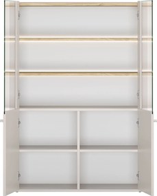 Elivo vitrines szekrény 100 cm kétajtós - kasmír / olajozott tölgy