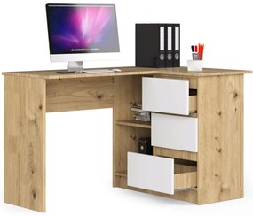 Sarok PC asztal Bodhi (artisan tölgy  + fehér) (J). Akció -14%. 1070966
