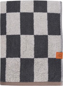 Antracitszürke-bézs frottír bio pamut fürdőlepedő 70x133 cm Retro – Mette Ditmer Denmark