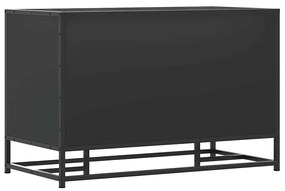 Cipőpad Fekete 80x40x53,5 cm Fából és fémből készült pad