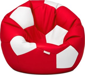 EMI focilabda mintás piros-fehér műbőr babzsákfotel