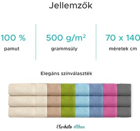 CLARYSSE ELEGANCE törölköző  70x140 cm homokszínű, 100% pamut