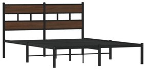 barna tölgy színű fejtámlás ágykeret matrac nélkül 150 x 200 cm