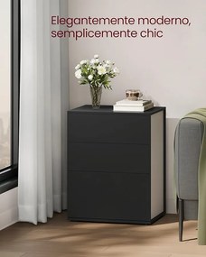 VASAGLE éjjeliszekrény, szupergyors, szerszám nélküli összeszerelés, 35 x 45 x 58,7 cm, tintafekete