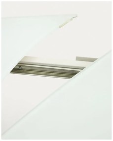 Fehér bővíthető étkezőasztal üveg asztallappal 100x130 cm Yodalia – Kave Home