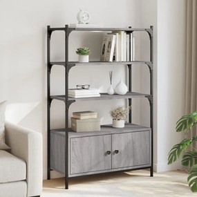 3 szintes szürke sonoma szerelt fa könyvespolc 70x30x109,5 cm