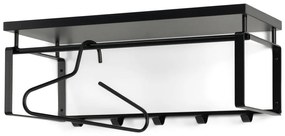 Fekete fém fali fogas polccal 70 cm Rex – Spinder Design