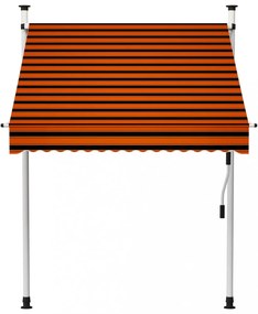narancssárga és barna kézzel feltekerhető napellenző 150 cm