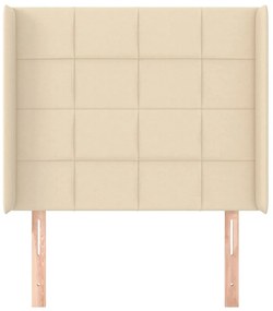 krémszínű szövet fejtámla szárnyakkal 83x16x118/128 cm