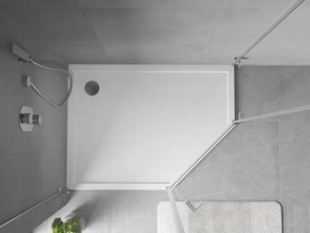 Mexen Flow ötszögletű slim bal oldali zuhanytálca 100 x 80 cm, fehér fényes - 46P108010L