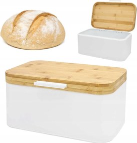 Kenyértartó Acél Bambusz Acél Tartály Zsemle Kenyér Fehér
