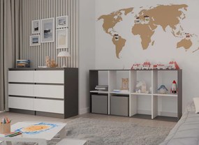 Aldabra Malax 2x4 polc, 147x75x30 cm, antracit-fehér