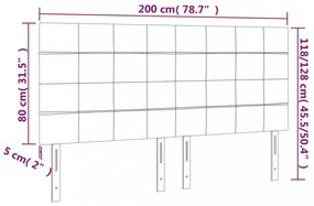 4 db sötétszürke bársony fejtámla 100x5x78/88 cm