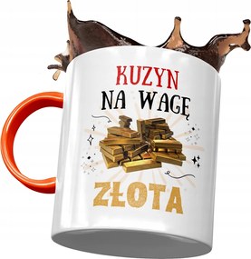 Narancssárga Bögre Unokatestvérnek Születésnapra Ajándék Nyomtatott Fotóval