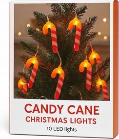 Világító Karácsonyi Fényfüzér 10 Db Cukorpálca Alakú Fényfüzér A Karácsonyfára