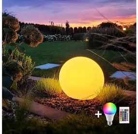 Milagro LED RGB állítható kültéri lámpa GLOBO 1xE27/8,5W/230V, 30 cm, IP44 + DO LEDMI2487B