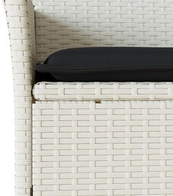 9 részes fehér polyrattan/üveg kerti étkezőgarnitúra párnákkal