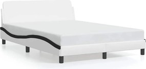 vidaXL fehér és fekete műbőr ágykeret Dover 140 x 200 cm
