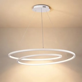 Brilagi-LED Fényerőszabályozható kábeles csillár TWISTER LED/105W/230V, átmérő 100 cm, fehér + távirányítóval
