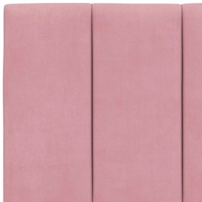 rózsaszín bársony ágykeret matrac nélkül Hanko 160 x 200 cm