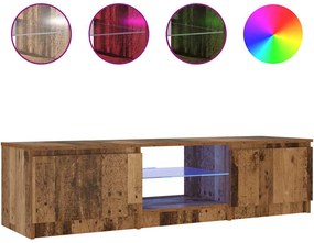 vidaXL antik fa színű szerelt fa TV-szekrény LED-ekkel 140x40x36 cm