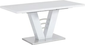 Bővíthető étkezőasztal 120–160x80 cm, MDF, fehér, HT-510 WT