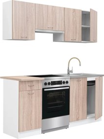 Praktik 180 konyhabútor, fehér korpusz, sonoma tölgy front