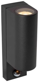 Lucide 69803/02/30 -Kültéri érzékelős lámpa ZARO 2xGU10/7W/230V IP65 fekete