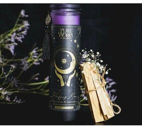 Arome Palo Santo & Lavender Organic gyertya300 g színes magas tégelyben, rojtokkal