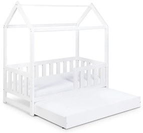Fehér házikó ágy MELDE 80 x 160 cm fiókkal
