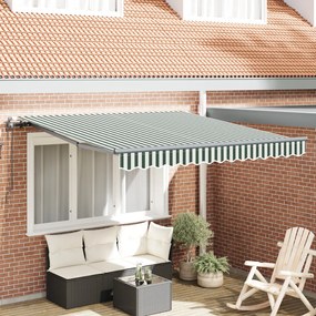 Automatikus Behúzható Napellenző Zöld és Fehér 300x250 cm