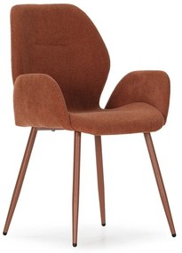 Terrakotta színű kárpitozott étkezőfotel szett 2 db-os Ansu – Marckeric