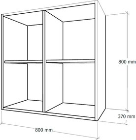 Boxie nyitott fali szekrény 80x80x37 cm sárga