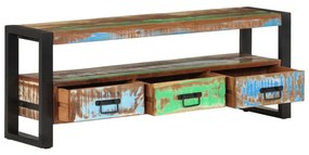 tömör újrahasznosított fa TV-szekrény 120 x 30 x 45 cm
