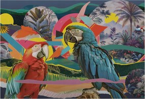 Fotótapéta Fali ragasztó szett Egzotikus madarak 152x104 Ragasztó