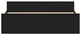 fekete tölgy színű szerelt fa ágykeret matrac nélkül 160x200 cm