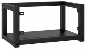 fekete vas fürdőszobai fali mosdókagylókeret 59 x 38 x 31 cm