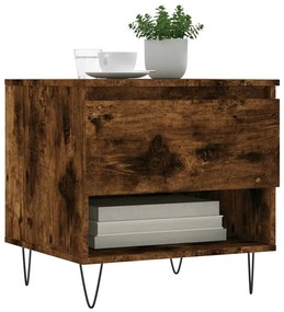 2 db füstös tölgy szerelt fa dohányzóasztal 50 x 46 x 50 cm