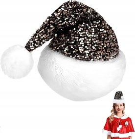 Mikulás sapka pezsgő plüss szőrmével és flitterekkel hópehely karácsony