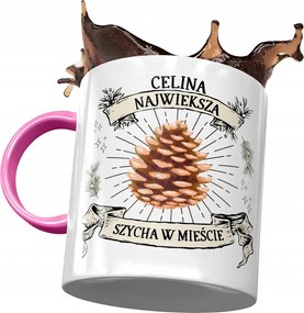 Rózsaszín Bögre Celina Barátnő Feleség Ajándék Nyomtatott Fotóval