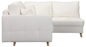 Fehér buklé sarokkanapé (jobb oldali) Ariella – Ropez