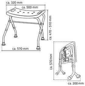SAPHO A0050301 Handicap összecsukható szék, fehér