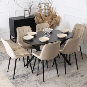 Bővíthető Étkezőasztal Fekete Színben. DORIAN 80-160 cm