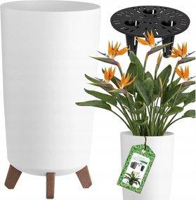 Virágtartó Kerti Virágtartó Fehér Magas Virágágyás Lábon Áll Otthonra