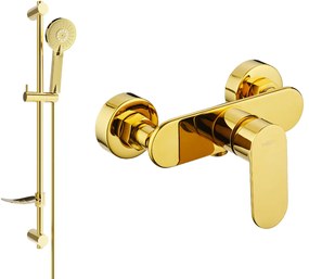 Mexen Milo DF40 zuhanycsaptelep zuhanygarnitúrával, arany, 7134R40-50