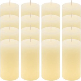Rusztikus gyertya készlet 10 cm Ø 5 cm 16 db krém